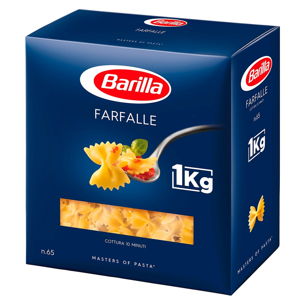 Макарони BARILLA 65 FARFALLЕ бантики, 1кг, 12 шт/ящ