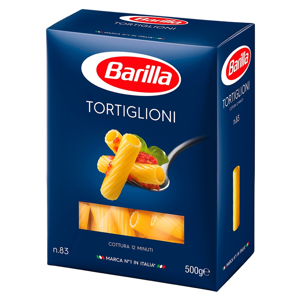 Макарони BARILLA 83 TORTIGLIONI труби, 500г, 12шт/ящ 