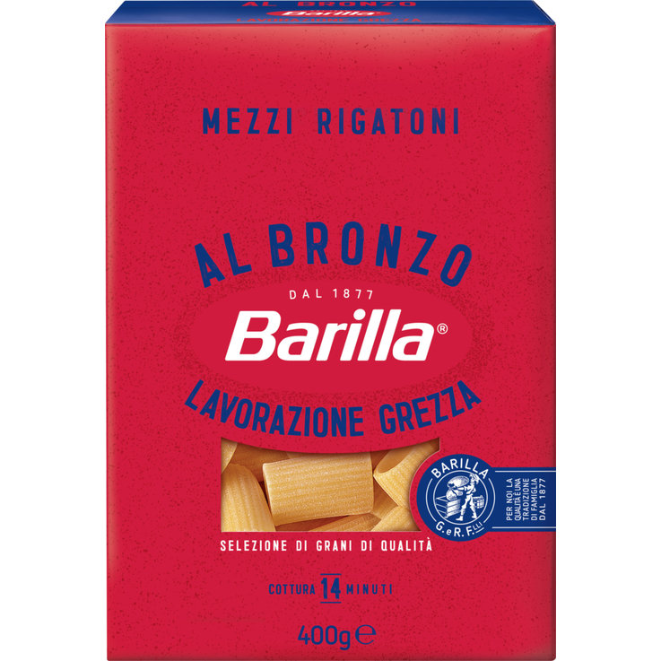 Макарони BARILLA al BRONZO mezze rigatoni, 400г