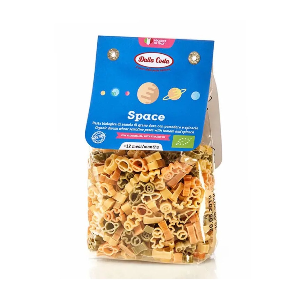 Макарони DALLA COSTA BIO, Baby Space tricolor 200 г, 8 шт/ящ