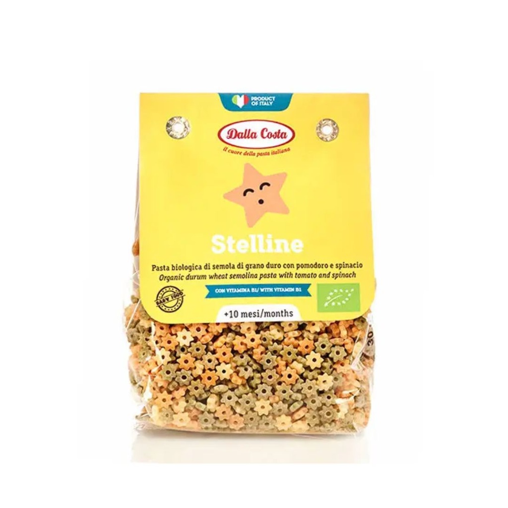Макарони DALLA COSTA BIO, Baby Stelline tricolor 200 г, 8 шт/ящ