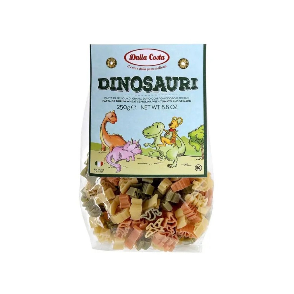 Макарони DALLA COSTA Dinosauri з томатом і шпинатом 250г 12шт/ящ 1626