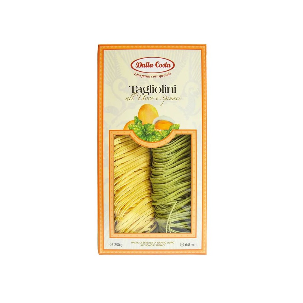 Макарони DALLA COSTA Tagliolini з яйцем і шпинатом 250г 10шт/ящ