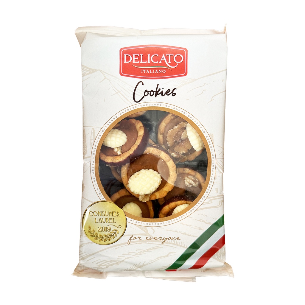 Печиво Delicato Italiano аванті, з карамеллю та грецьким горіхом, 200г, 10шт/ящ