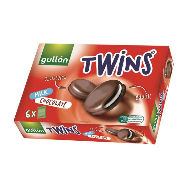Печиво GULLON Twins сендвіч в молочному шоколаді, 252 г, 9 шт/ящ
