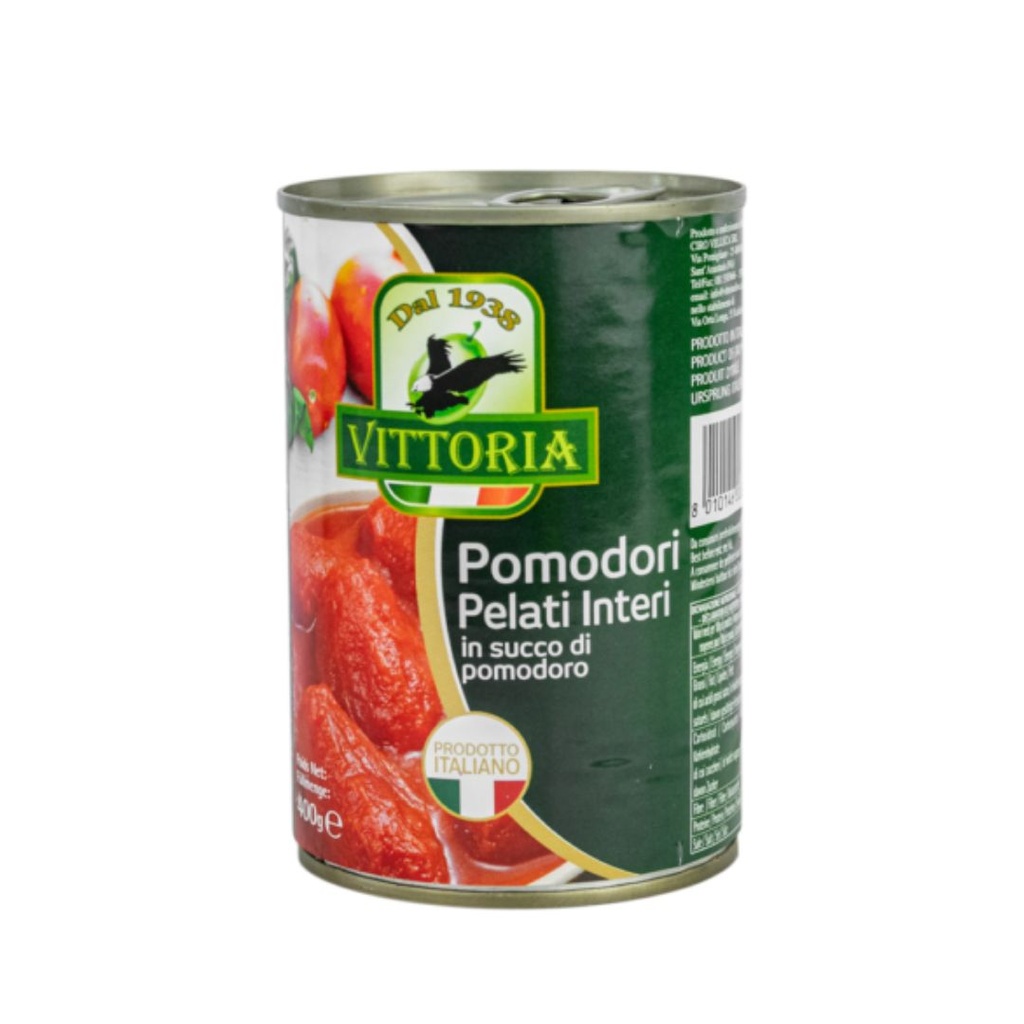 Помідори цілі VITTORIA Pellati di Pomodoro, ж/б, 400 г, 24шт/ящ