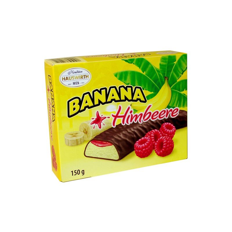 Суфле в шоколаді Hauswirth Banane Plus Himbeere, малина 150г. 24шт/ящ