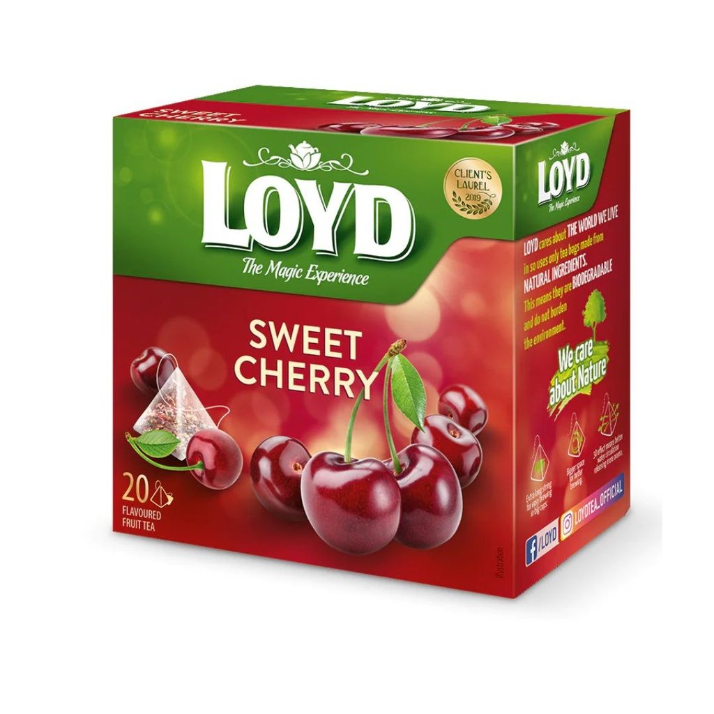 Чай фруктовий LOYD SWEET CHERRY зі смаком вишні, 40г (20 пірамідок), 10шт/уп