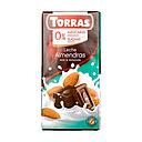 563 шоколад Torras молочний з мигдалем без цукру 75 г, 12 шт/ящ, шт