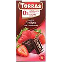 528 Шоколад Torras чорний з полуницею без цукру 75 г, 12 шт/ящ, шт