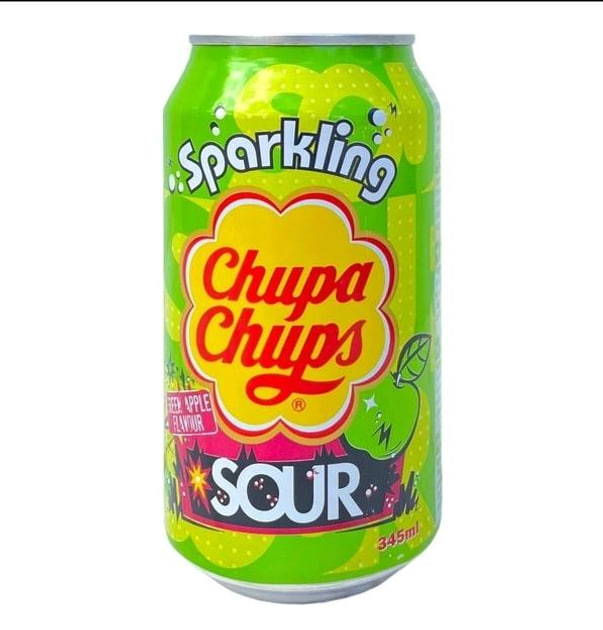 Солодка вода слабогазована Chupa Chups Sour Green Apple 345ml