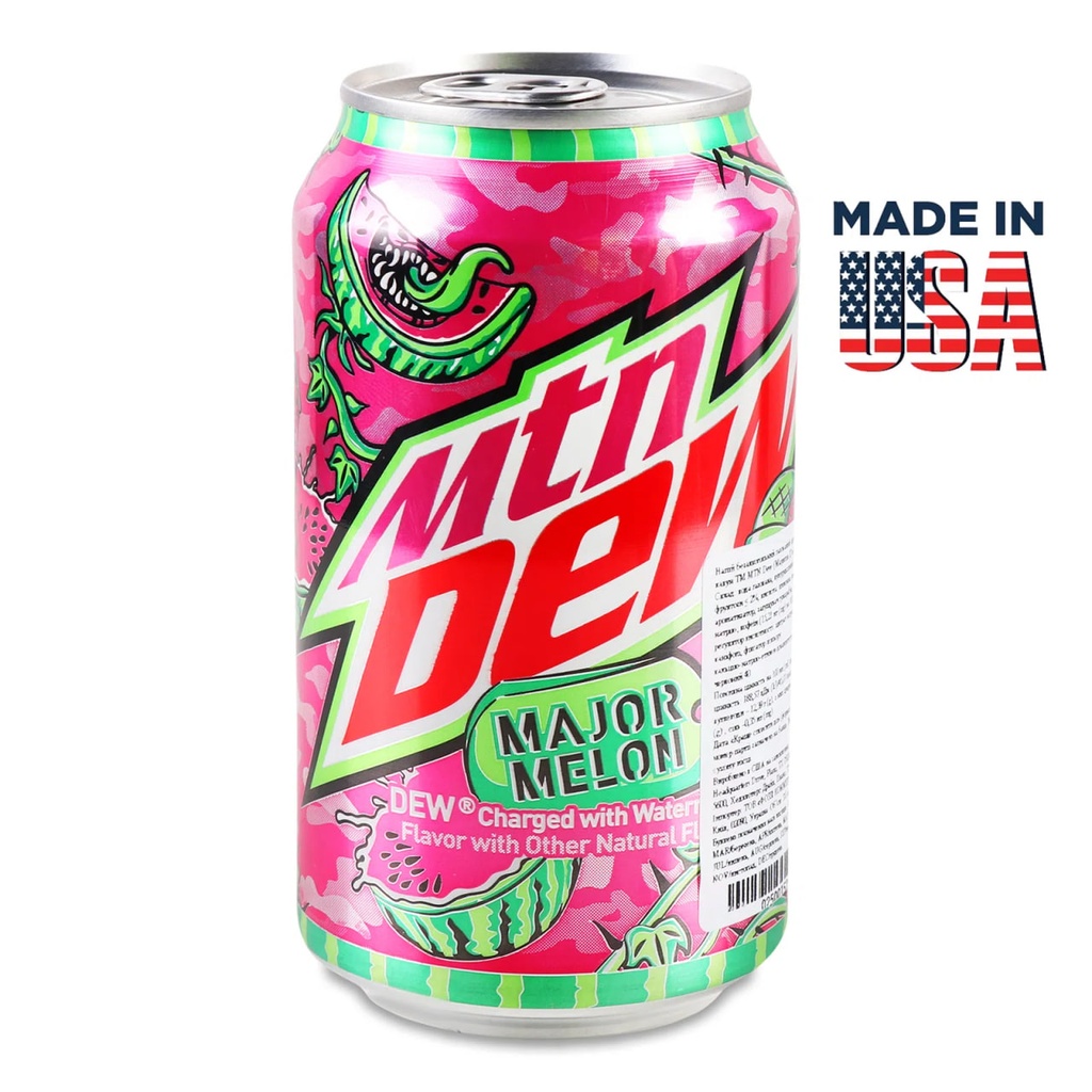 Напій газований Mountain Dew Major Melon 355ml 12шт/ящ