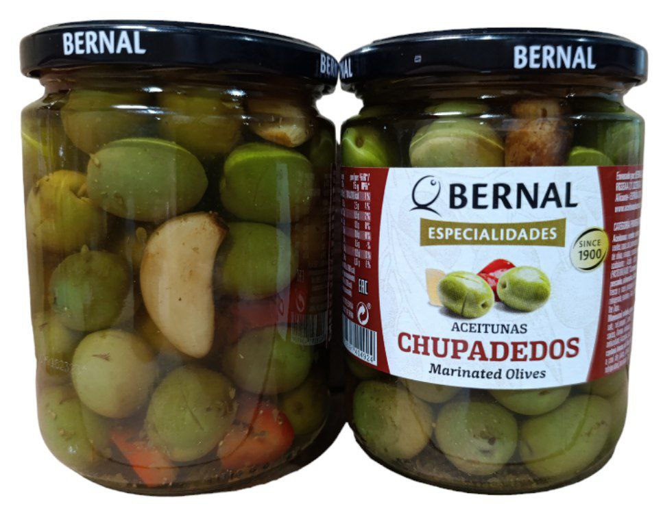 Оливки Bernal Chupadedos Пальчики 436 г,(суха вага 250 г) 12 шт/ящ