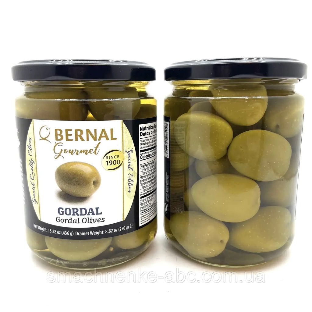 Оливки Bernal Gourmet Гігант з кісточкою 436 г(суха вага250 г) 12 шт/ящ