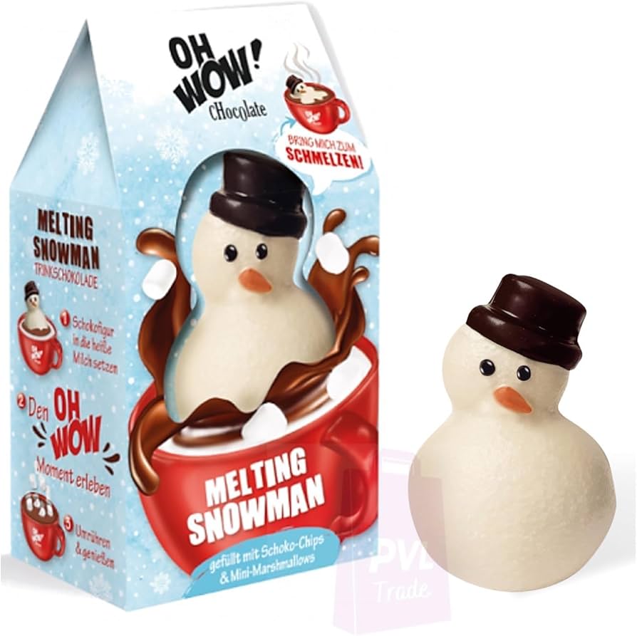 НР Фігурка з мол шок наповнений міні зефірками Melting Snowman, 75g, 12шт/ящ