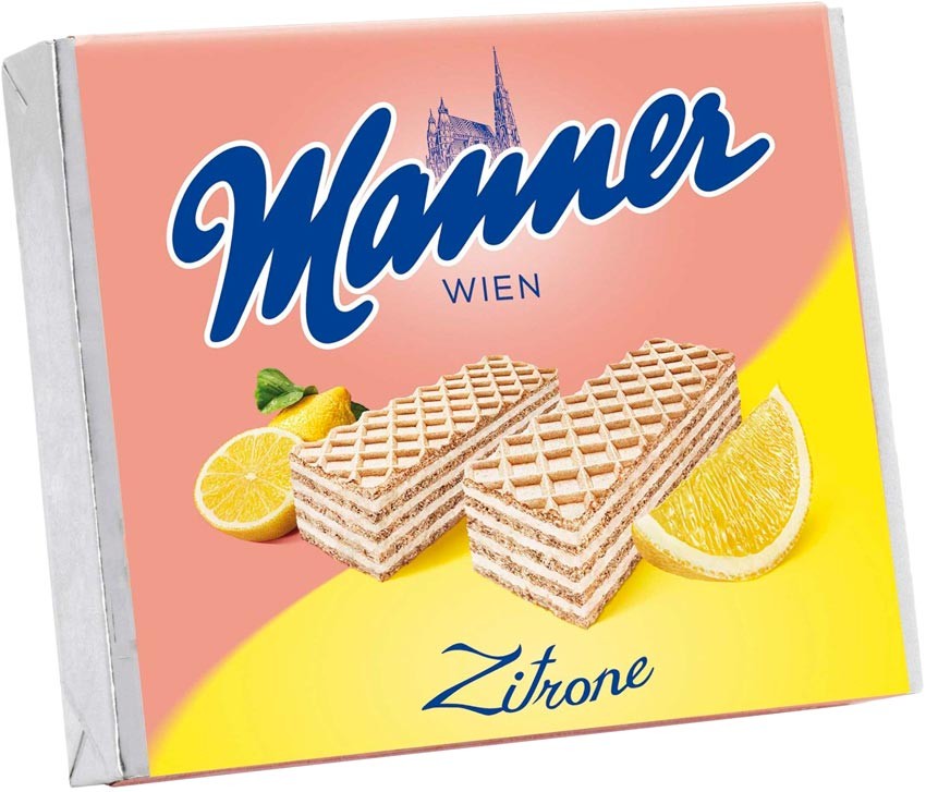 Вафлі Manner Lemon Cream з лимонним кремом 75 г.12шт/ящ