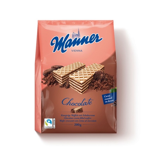 Вафлі Manner Chocolate з шоколадним кремом 200 г.12шт/ящ