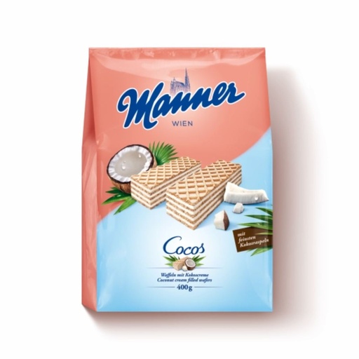 Вафлі Manner Coconut  Cream з кокосовим  кремом 400 г.10шт/ящ