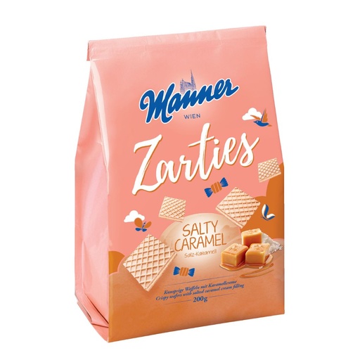 Вафлі Manner Zarties з начинкою солона карамель 200 г. 5шт/ящ, шт