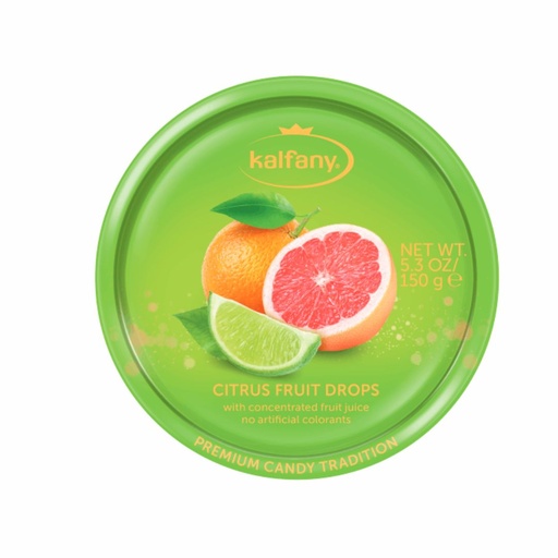 Льодяники Kalfany Citrus Fruit цитрусові 150г, 10 шт/ящ