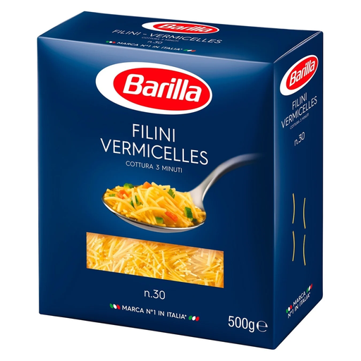 Макарони BARILLA 30 FILINI VERMICELLES, 500г, 14шт/ящ