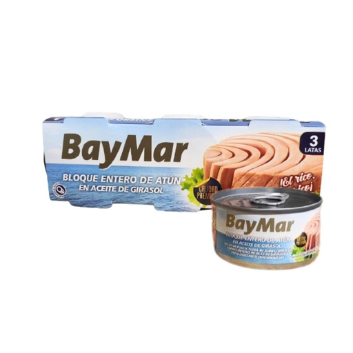 Тунець Bay Mar в соняшниковій олії 3*80 г, 20 шт/ящ