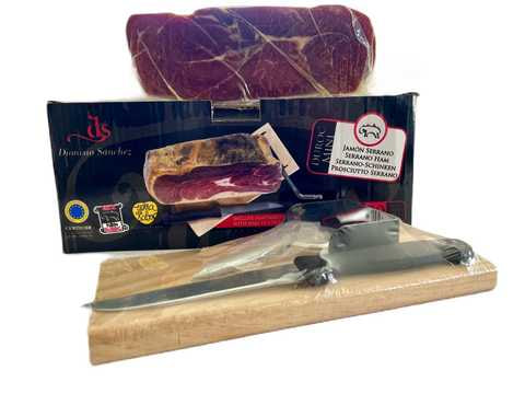 Хамон DS Jamon Serrano Konduroc з підставкою та ножем в подарунковій упаковці(+20 місяців) 1 кг