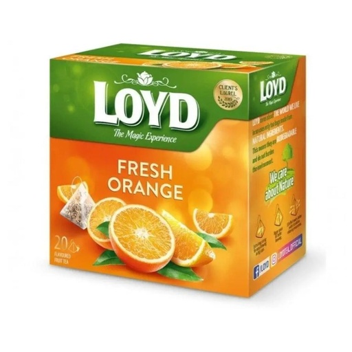 Чай фруктовий LOYD FRESH ORANGE з апельсиновим смаком, 44г (20 пірамідок), 10шт/ящ