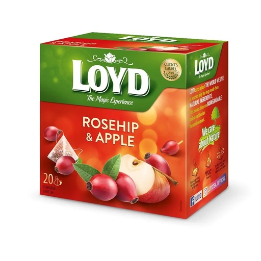 Чай фруктовий LOYD ROSEHIP & APPLE шипшина-яблуко, 40г (20 пірамідок), 10шт/ящ