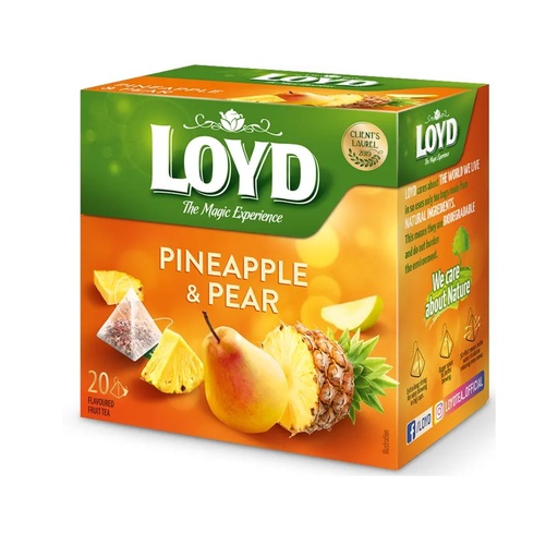 Чай фуктовий LOYD PINEAPPLE & PEAR ананас-груша, 40г (20пірамідок), 10шт/ящ