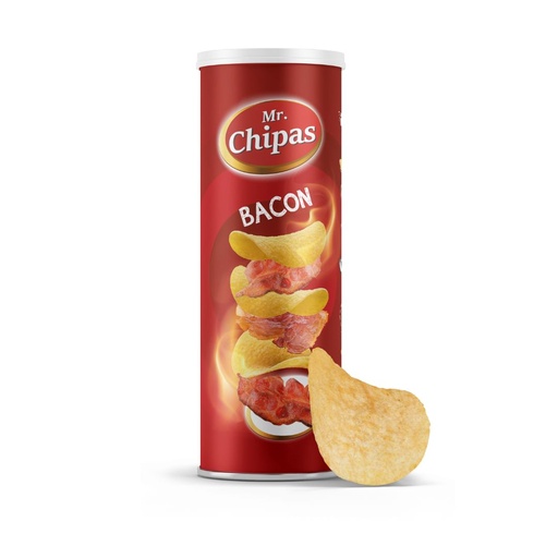 Чіпси Mr. Chipas Bacon, бекон, тубус 160г, 24 шт/ящ