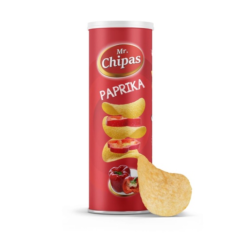 Чіпси Mr. Chipas Paprika, паприка, тубус 160г, 24 шт/ящ