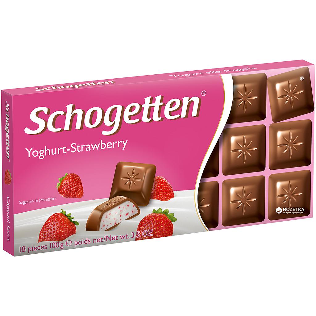 Шоколад Schogetten yoghurt-strawberry 100g