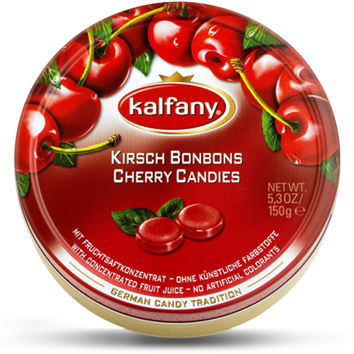 Льодяники Kalfany Cherry Candies вишня 150г, 10 шт/ящ